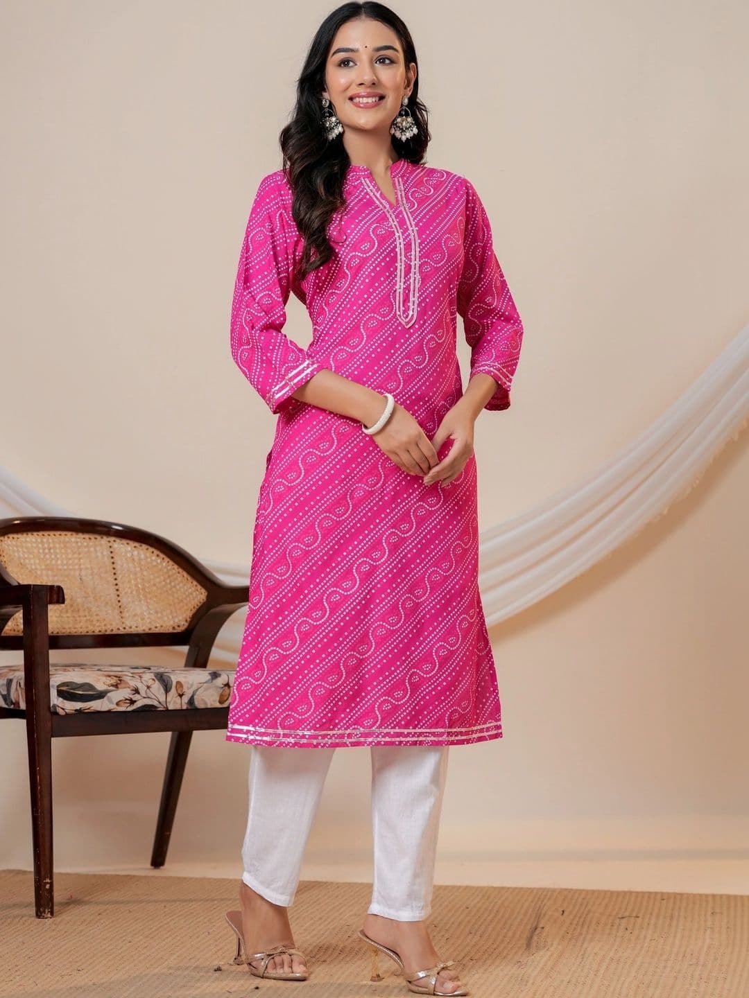 JAIPUR SARAI Women Ethnic Motifs Printed Thread Work Kurta thumbnail 6