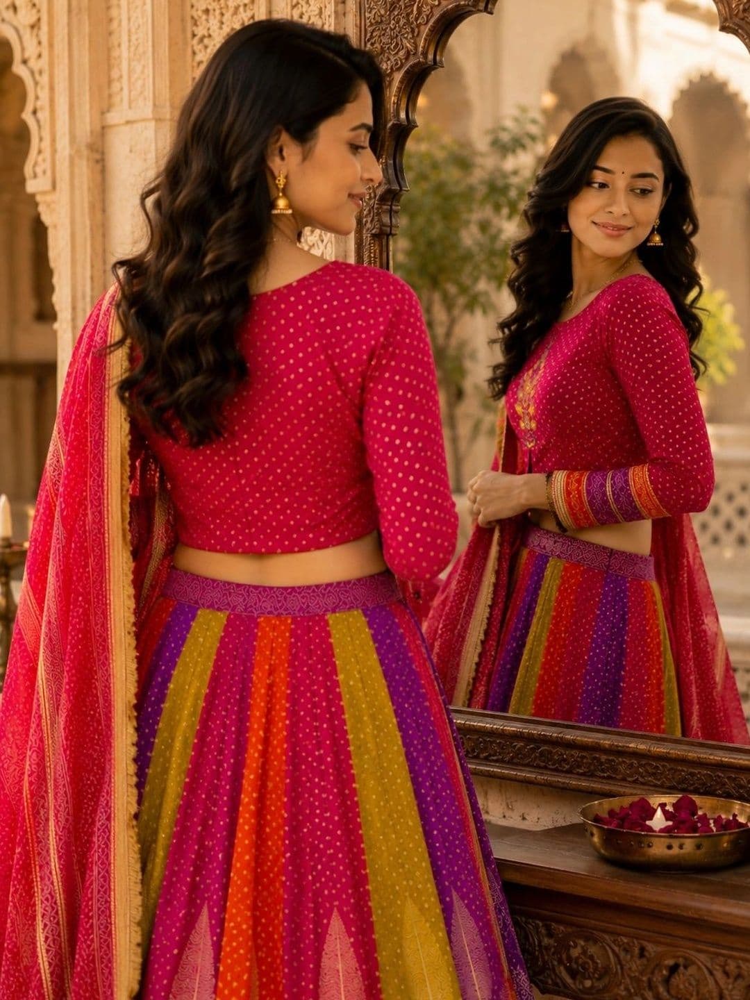 Anouk Printed Thread Work Ready to Wear Lehenga & Blouse With Dupatta thumbnail 7