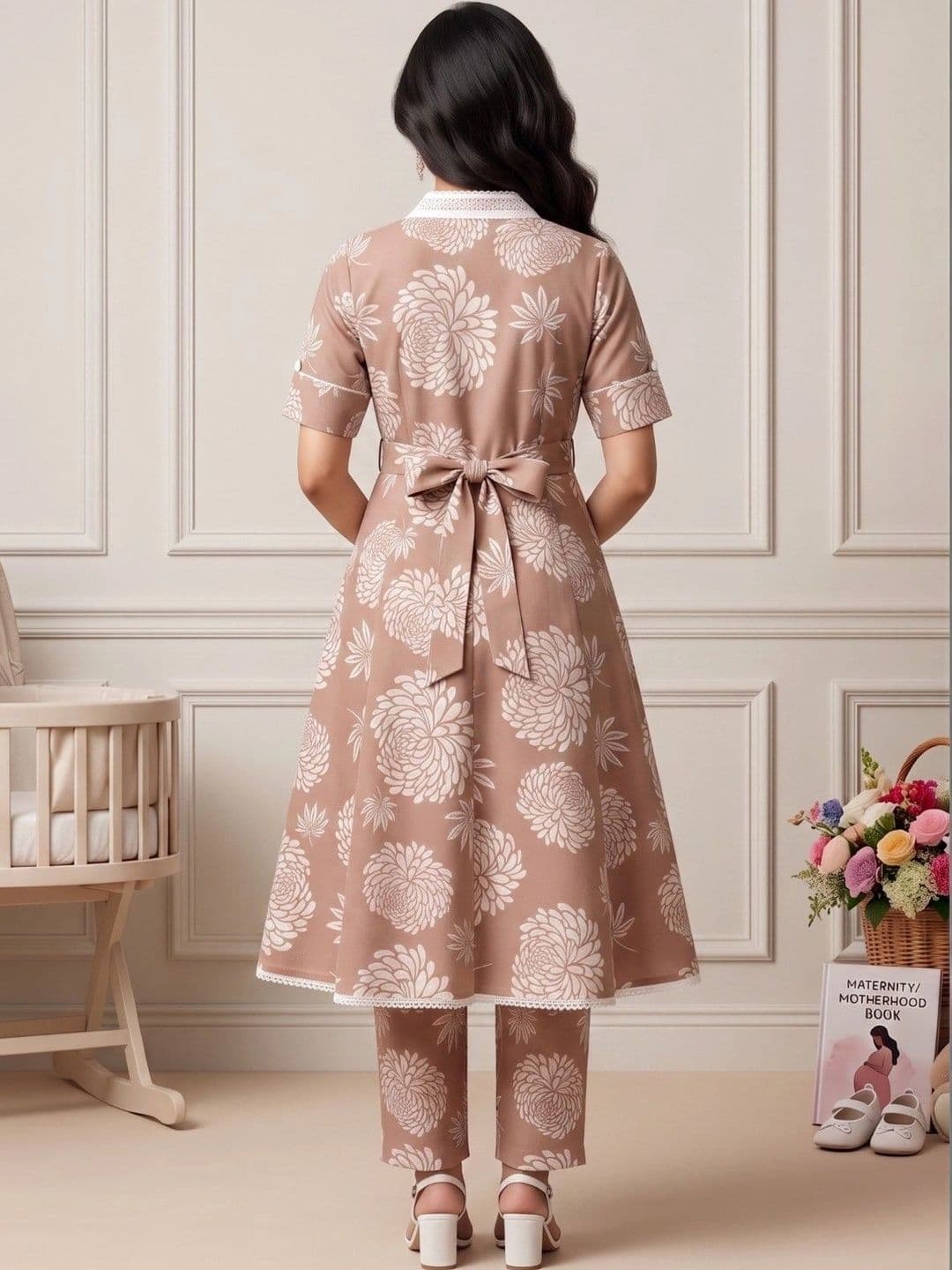 DUMMY SHAPE Women Floral Printed Empire Kurta with Trousers thumbnail 2