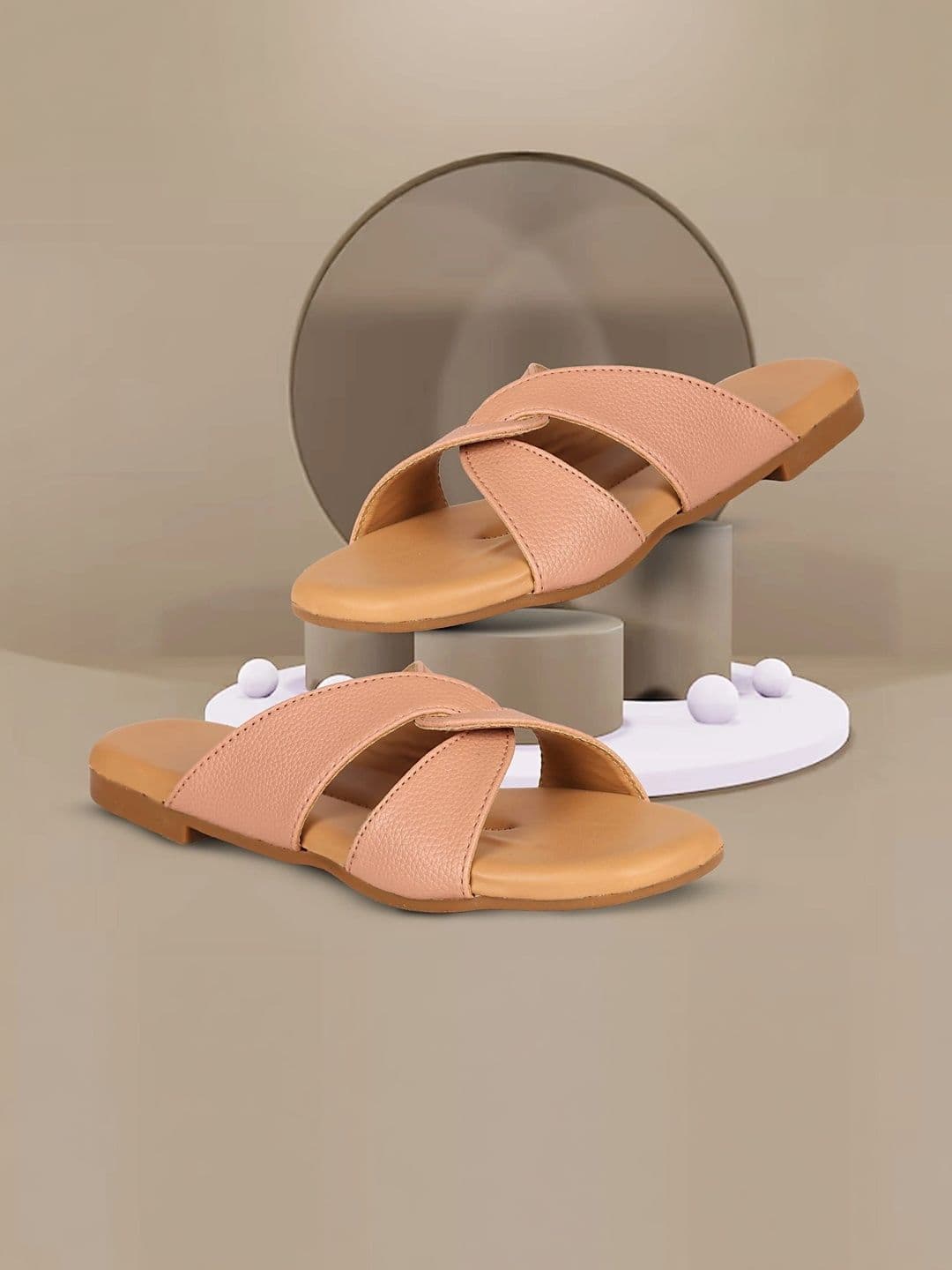 Moda Rapido Women Textured Open Toe Flats - view 1