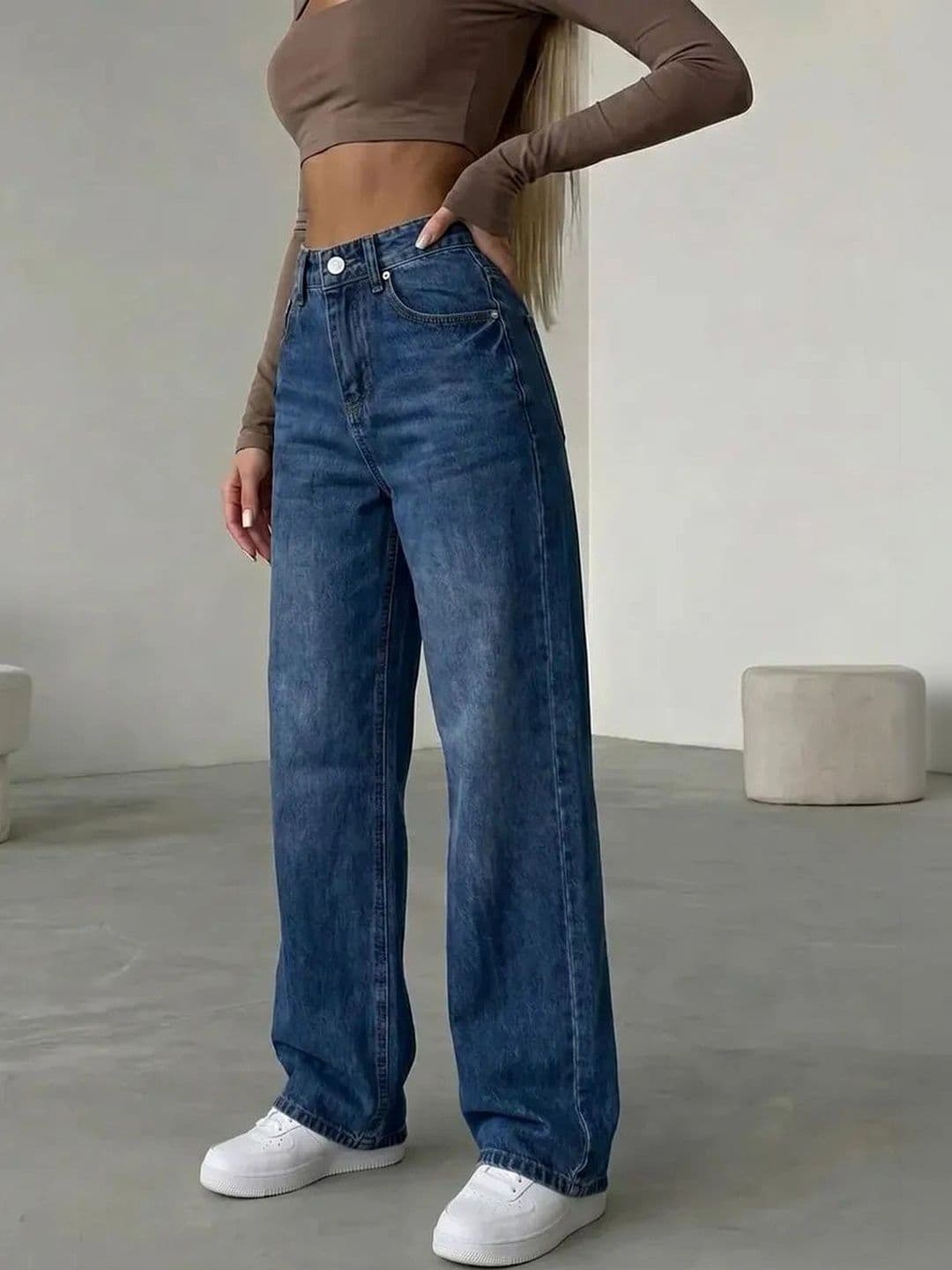 AAV2 Women Wide Leg High-Rise Stretchable Jeans thumbnail 5