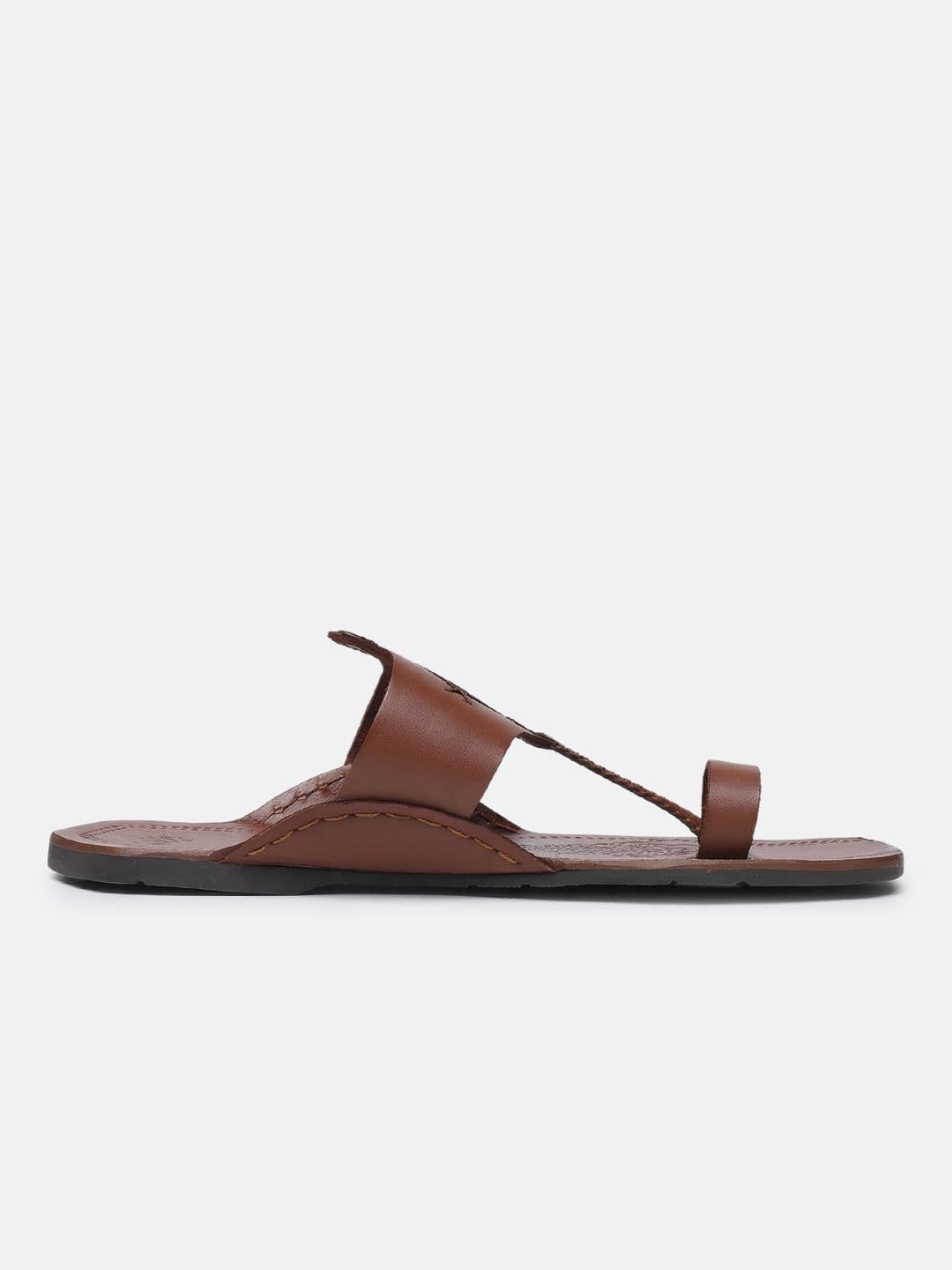 House of Pataudi Men Leather Kolhapuri Comfort Sandals thumbnail 3
