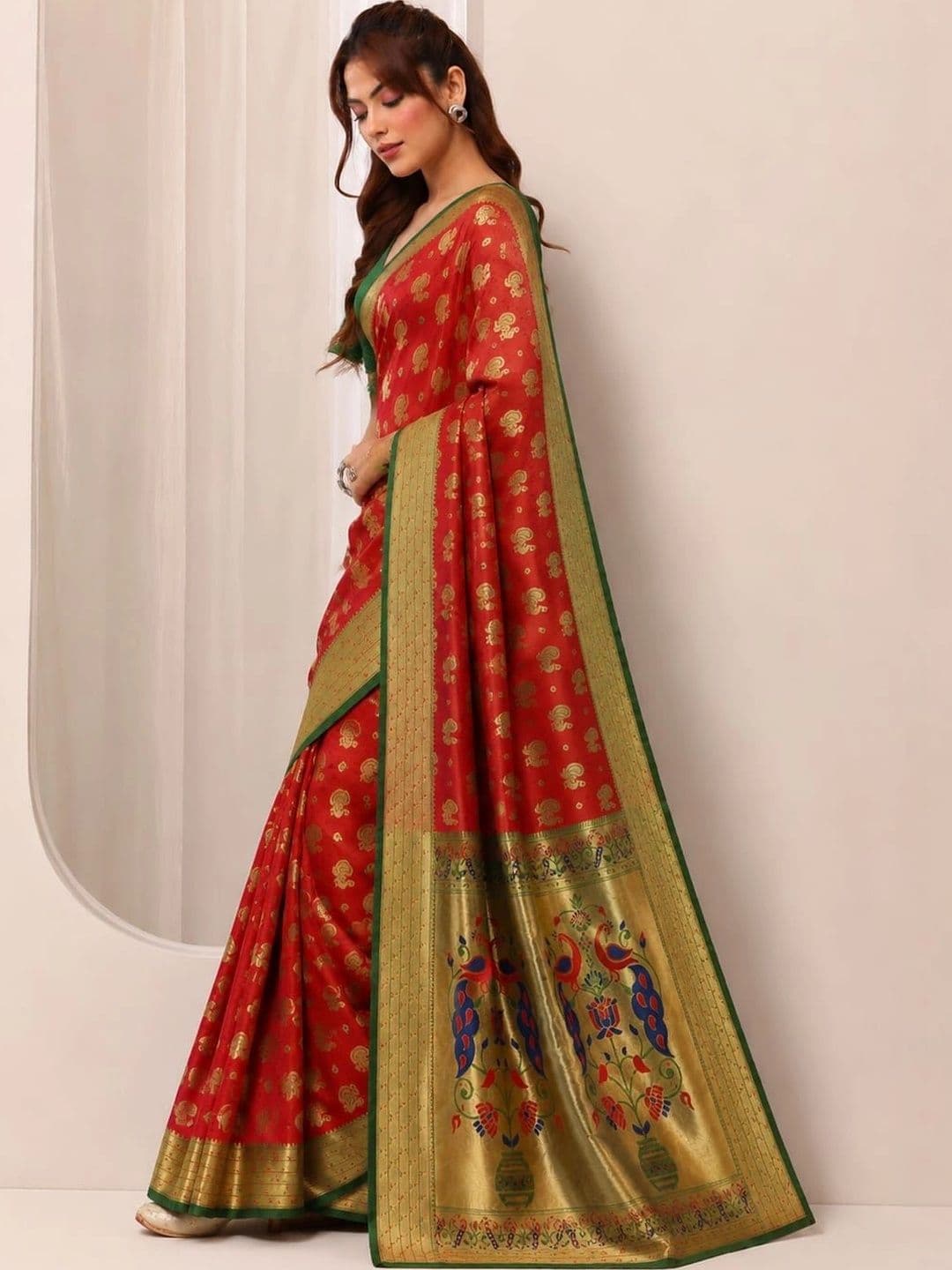 KALINI Woven Design Zari Art Silk Designer Banarasi Saree thumbnail 3