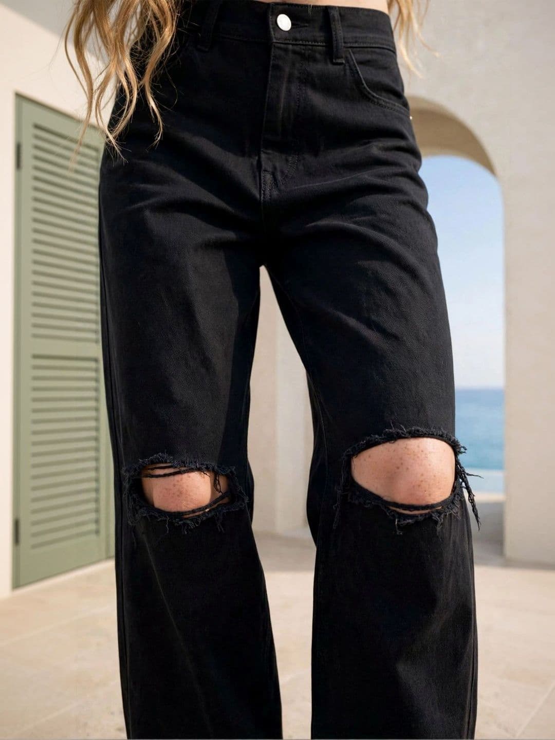 jeancherry Women Classic Regular Fit Mid-Rise Low Distress Stretchable Jeans thumbnail 3