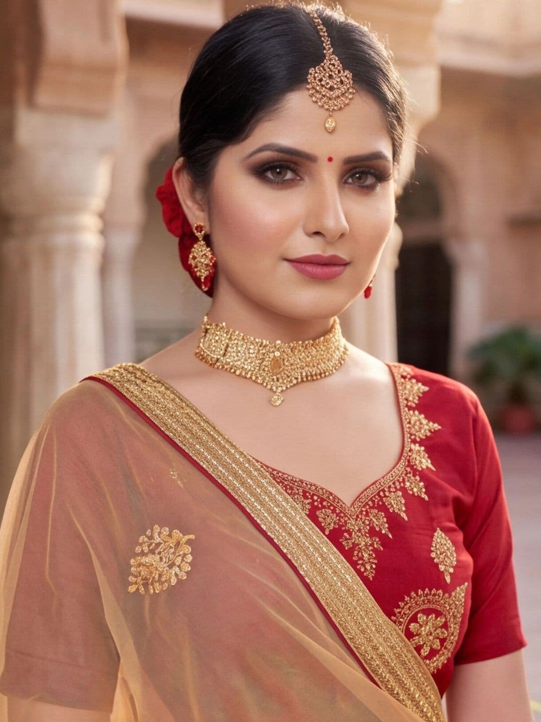 Sangria Embroidered Semi-Stitched Lehenga & Unstitched Blouse With Dupatta thumbnail 3