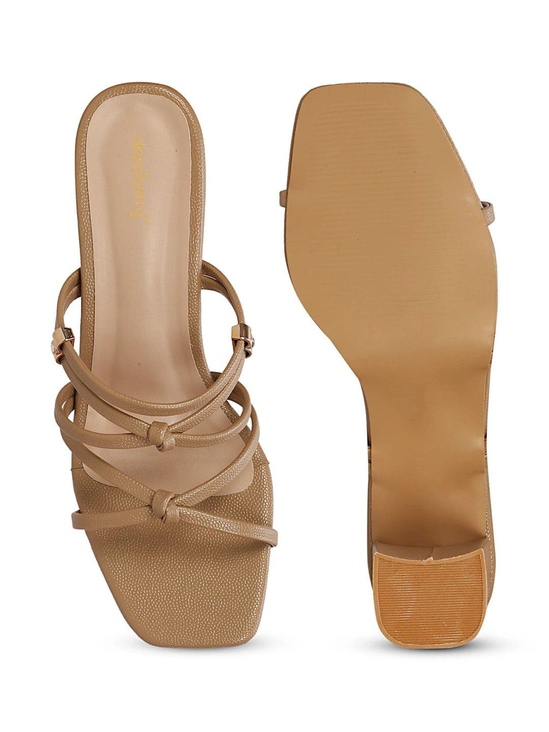 DressBerry Textured Ethnic Block Sandals with Buckles thumbnail 6