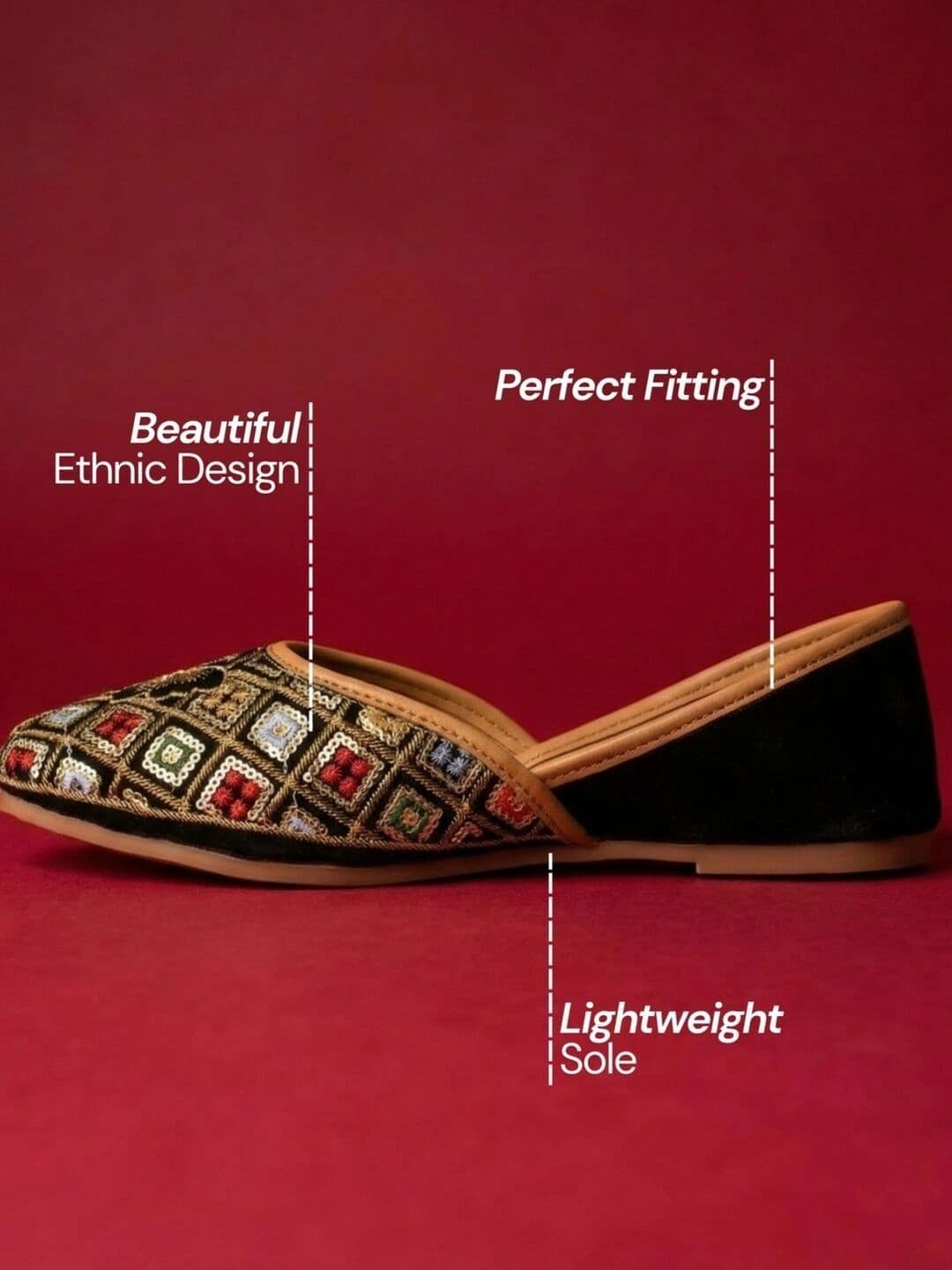 JodyHub Women Embellished Party Mojaris Flats thumbnail 4