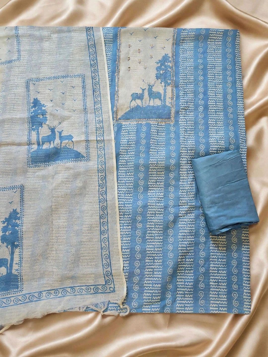 Haranozy Printed Pure Cotton Semi-Stitched Dress Material thumbnail 5