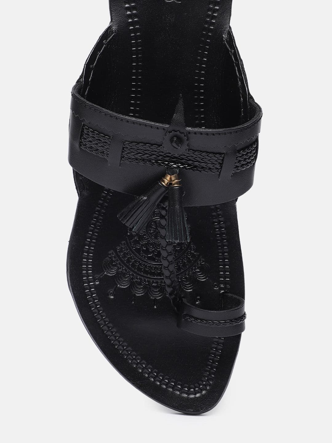 House of Pataudi Men Leather Kolhapuri Comfort Sandals thumbnail 2