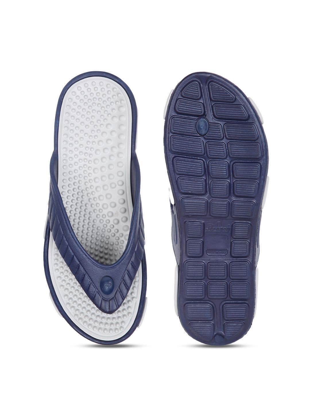 Paragon Men Navy Blue & Grey Thong Flip-Flops thumbnail 6