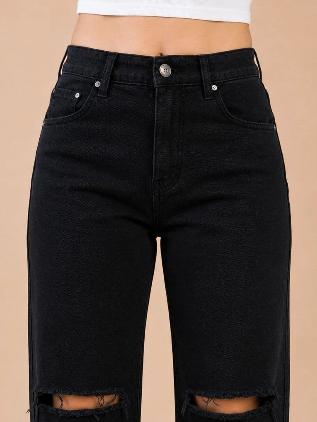 FLARING Women Classic Regular Fit Mid-Rise Highly Distressed Stretchable Jeans thumbnail 4