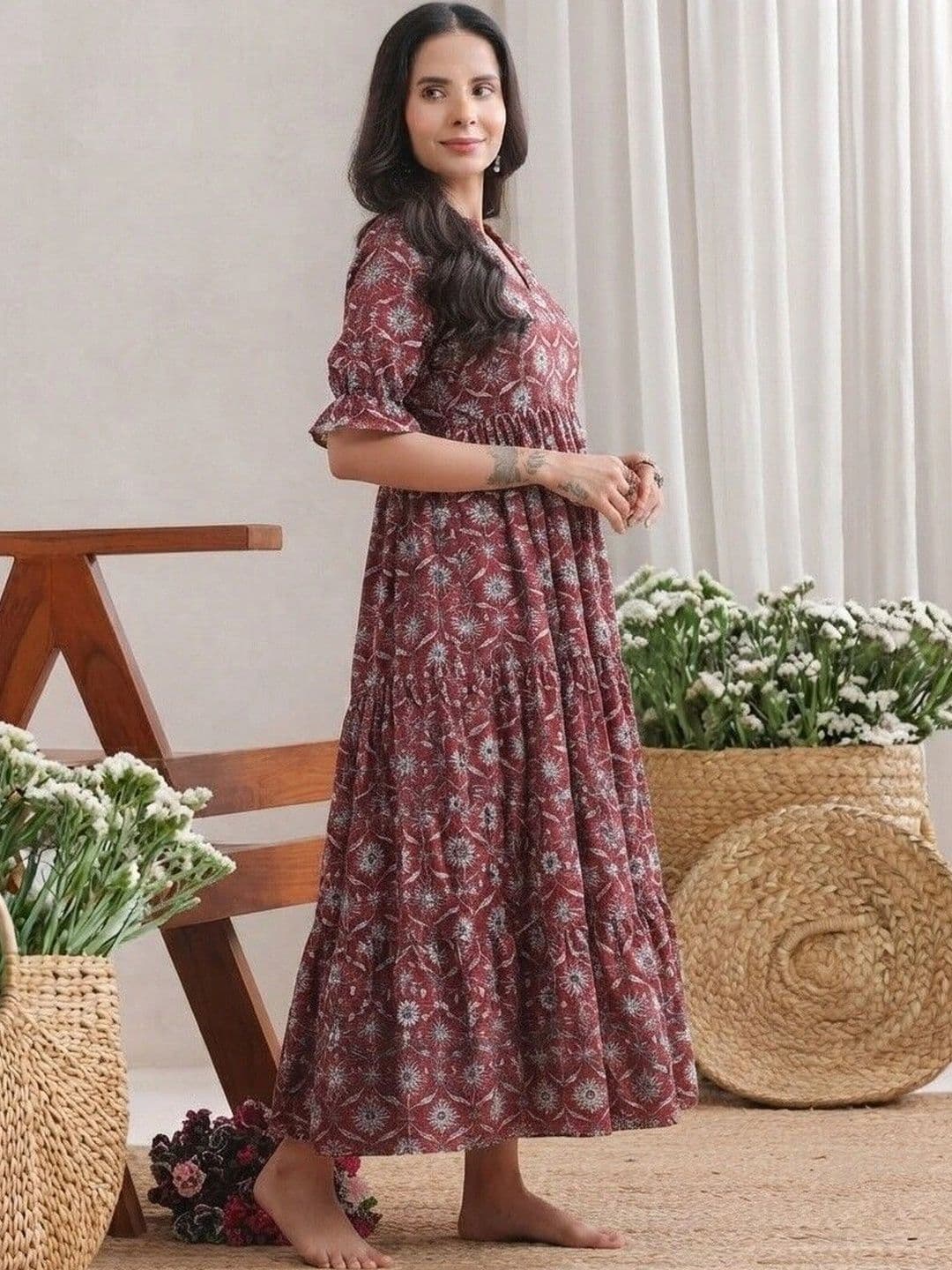 PRESHA Women Ethnic Motifs Printed Indie Prints Anarkali Kurta thumbnail 2