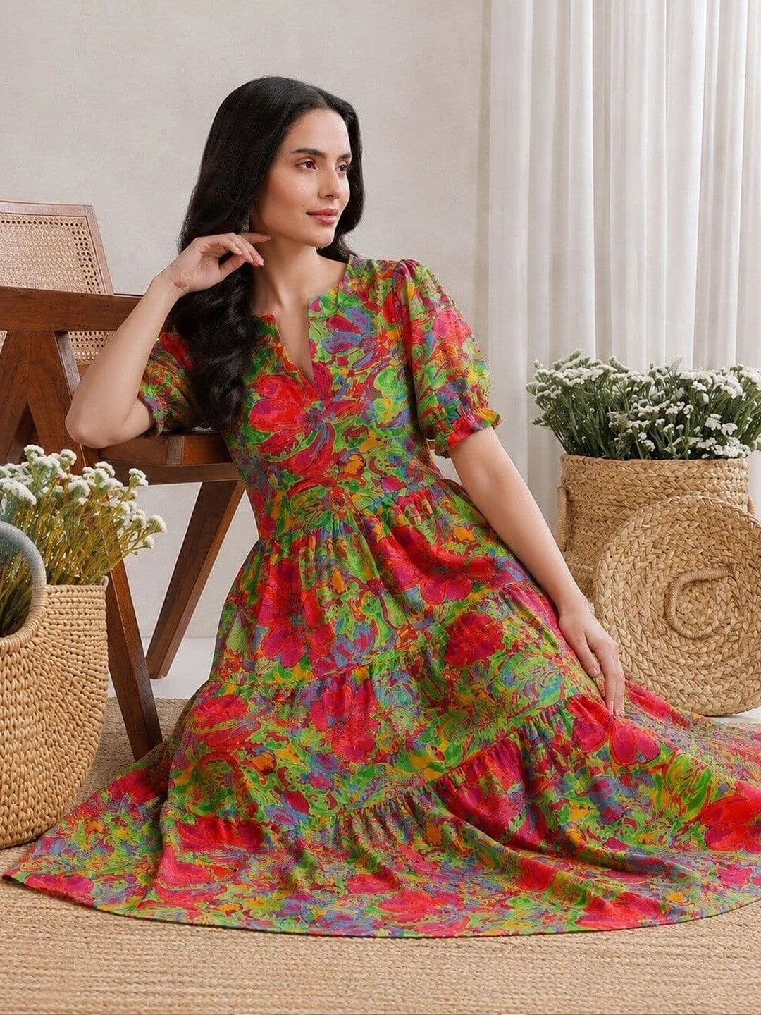 PRESHA Women Floral Printed Floral Kurta thumbnail 5