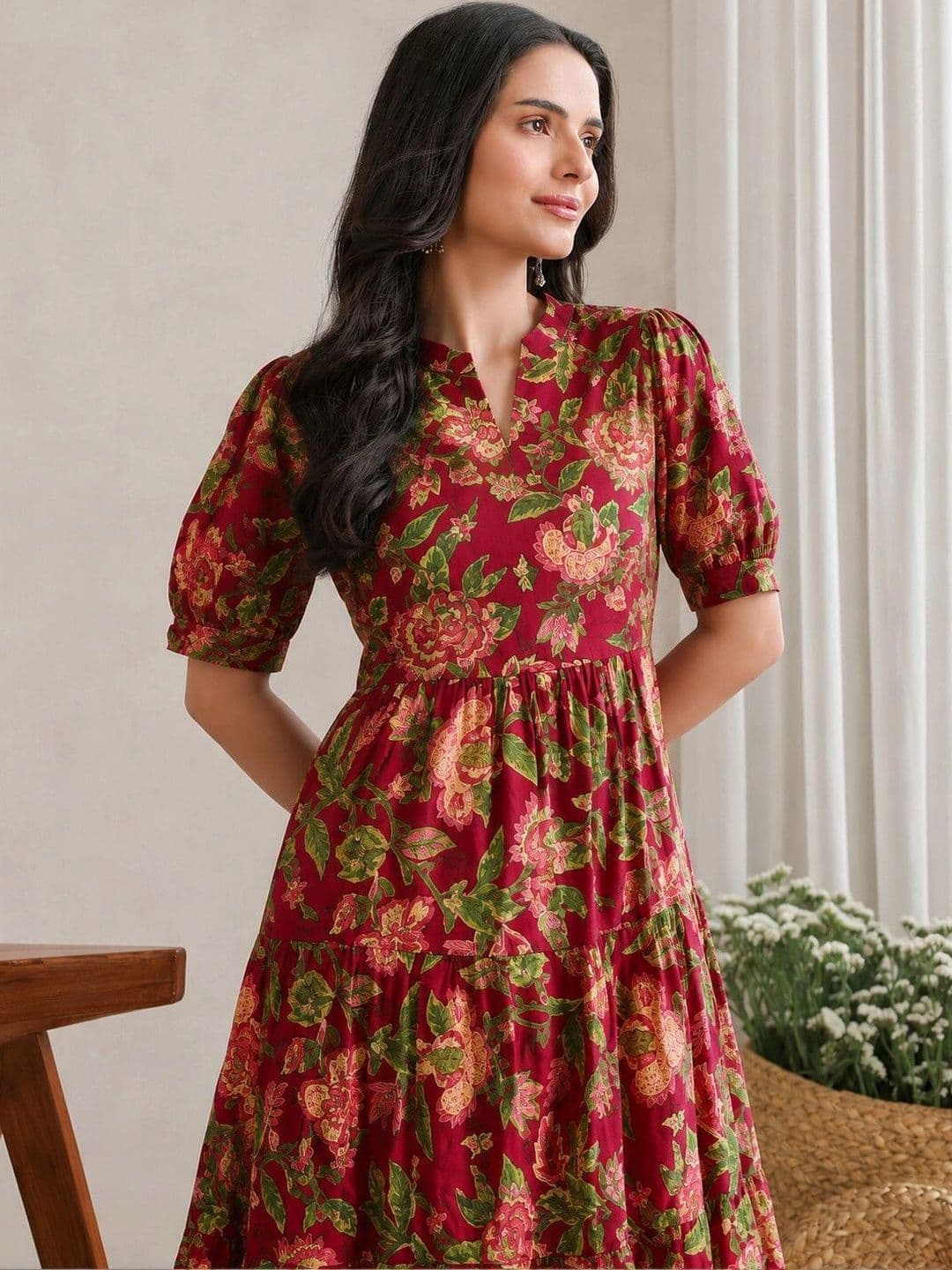PRESHA Women Floral Printed Floral Anarkali Kurta thumbnail 4