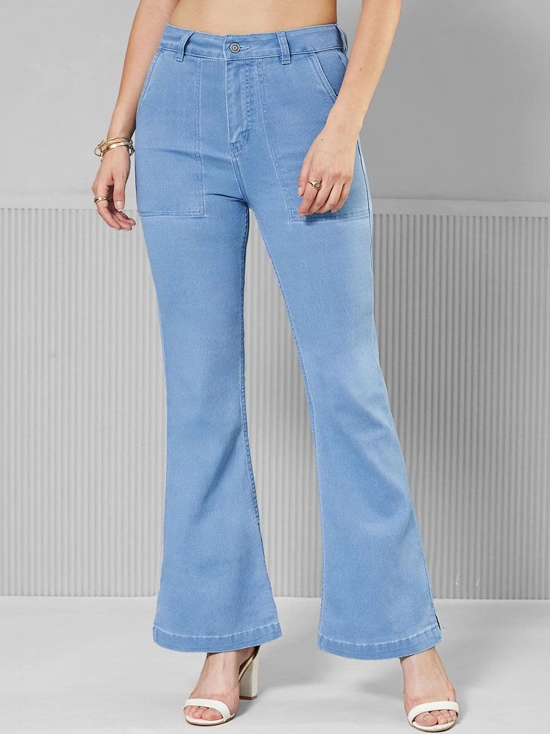 Mast & Harbour Women Bootcut High-Rise Heavy Fade Stretchable Jeans - view 1