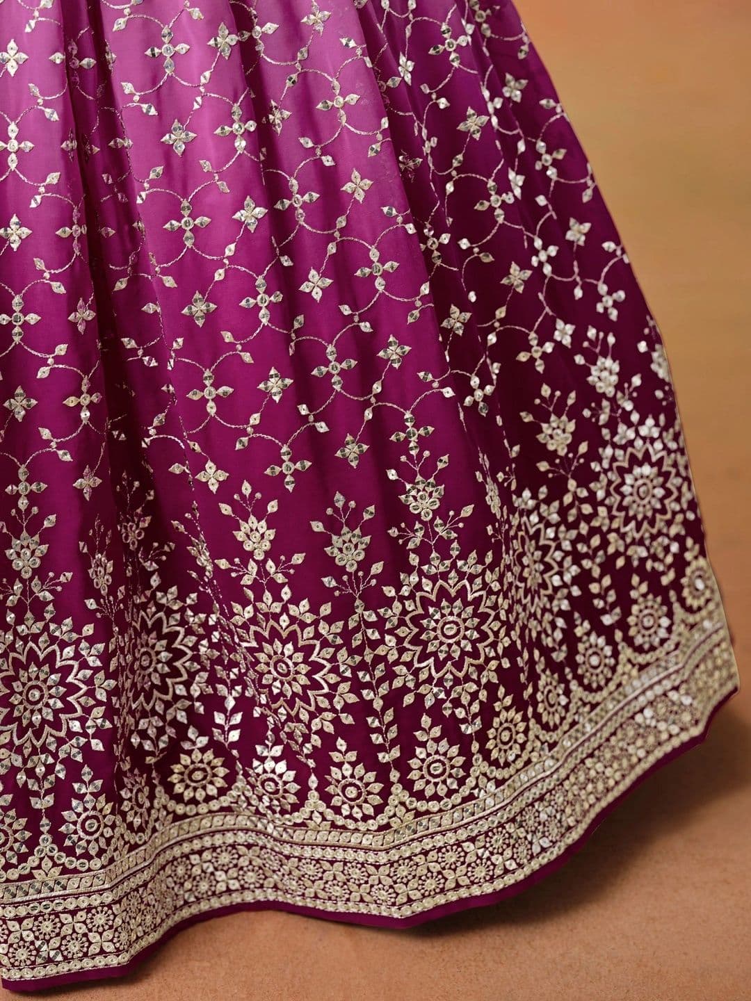 Zeel Clothing Embellished Sequinned Semi-Stitched Lehenga & Unstitched Blouse With Dupatta thumbnail 2