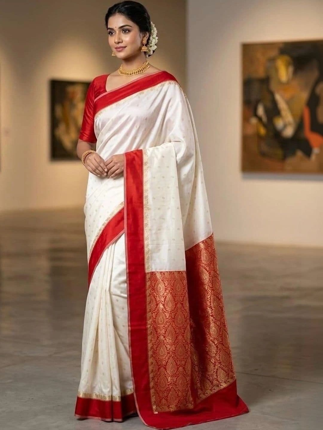 SILK HERITAGE Zari Art Silk Garad Saree thumbnail 4