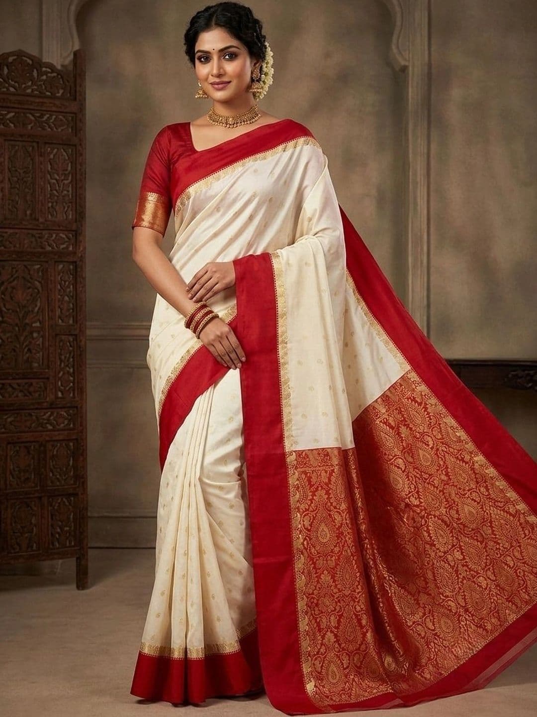 SILK HERITAGE Zari Art Silk Garad Saree thumbnail 4