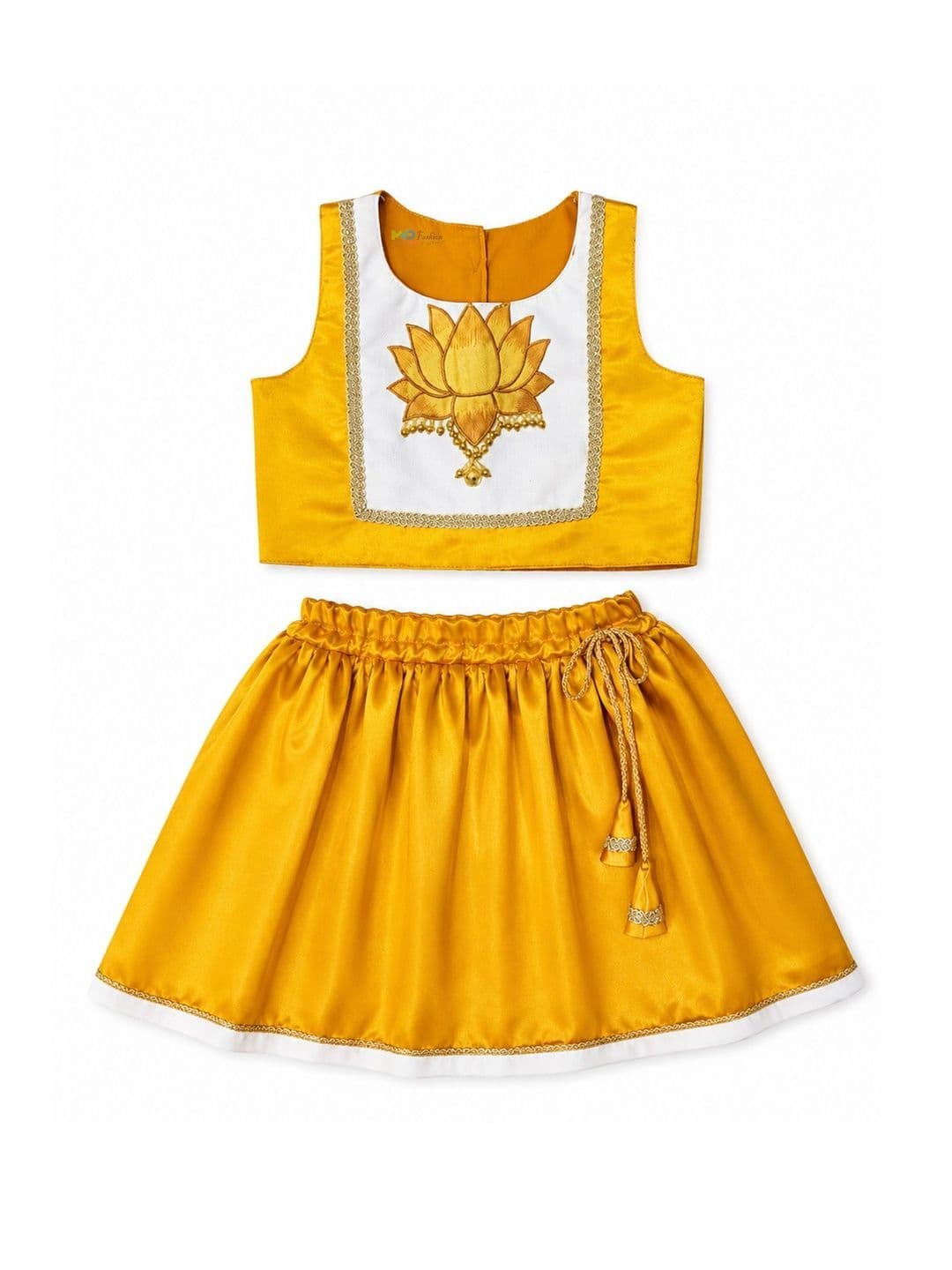 MVD Fashion Girls Embroidered Thread Work Ready to Wear Lehenga & thumbnail 3
