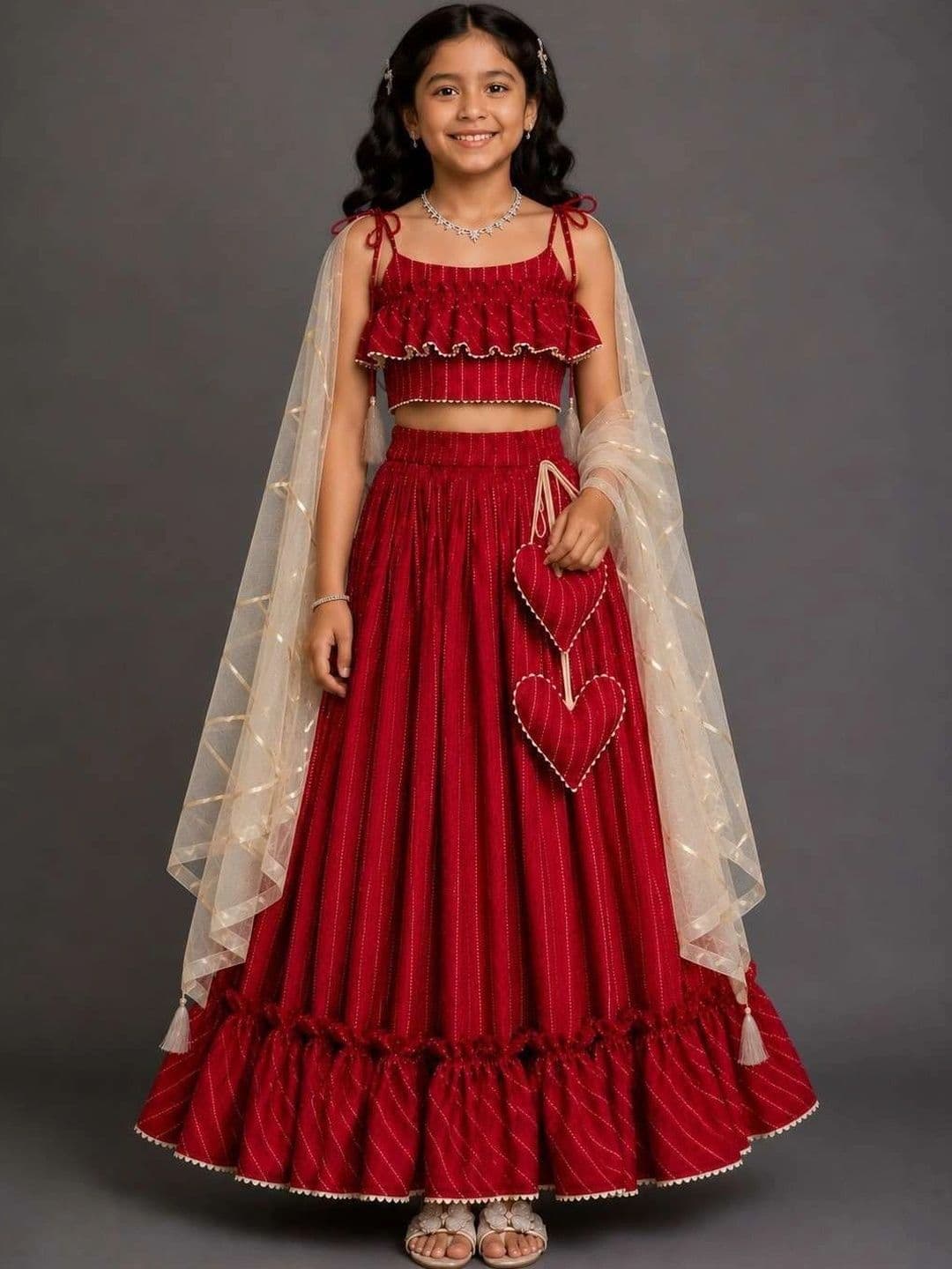 The Little Tales Girls Printed Ready to Wear Lehenga & Blouse With Dupatta - view 1