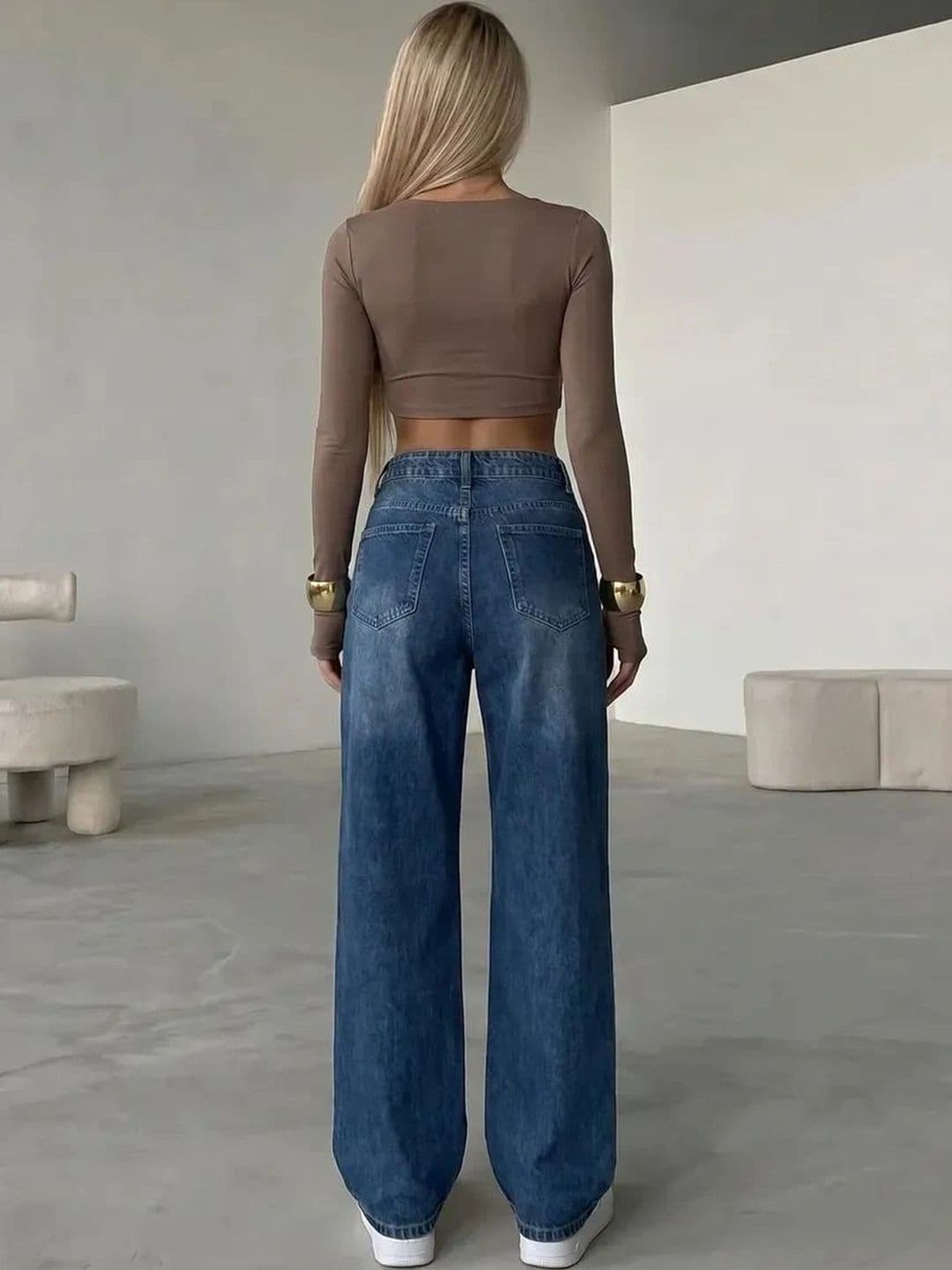 AAV2 Women Wide Leg High-Rise Stretchable Jeans thumbnail 4