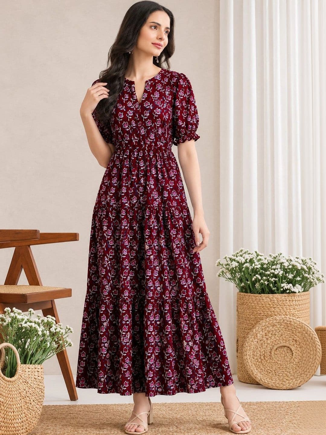 PRESHA Women Floral Printed Floral Anarkali Kurta thumbnail 4