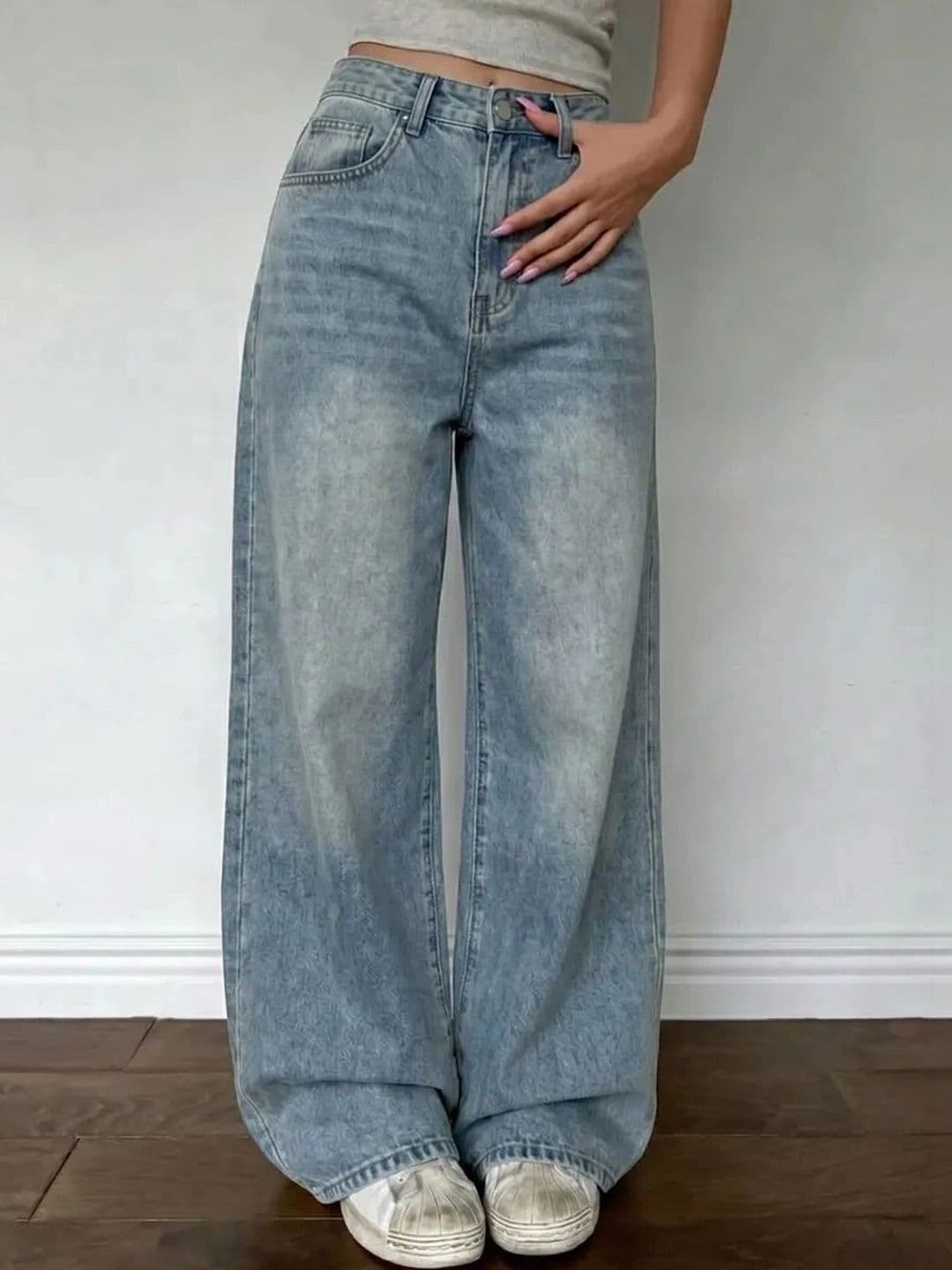 AAV2 Women Wide Leg High-Rise Stretchable Jeans thumbnail 7