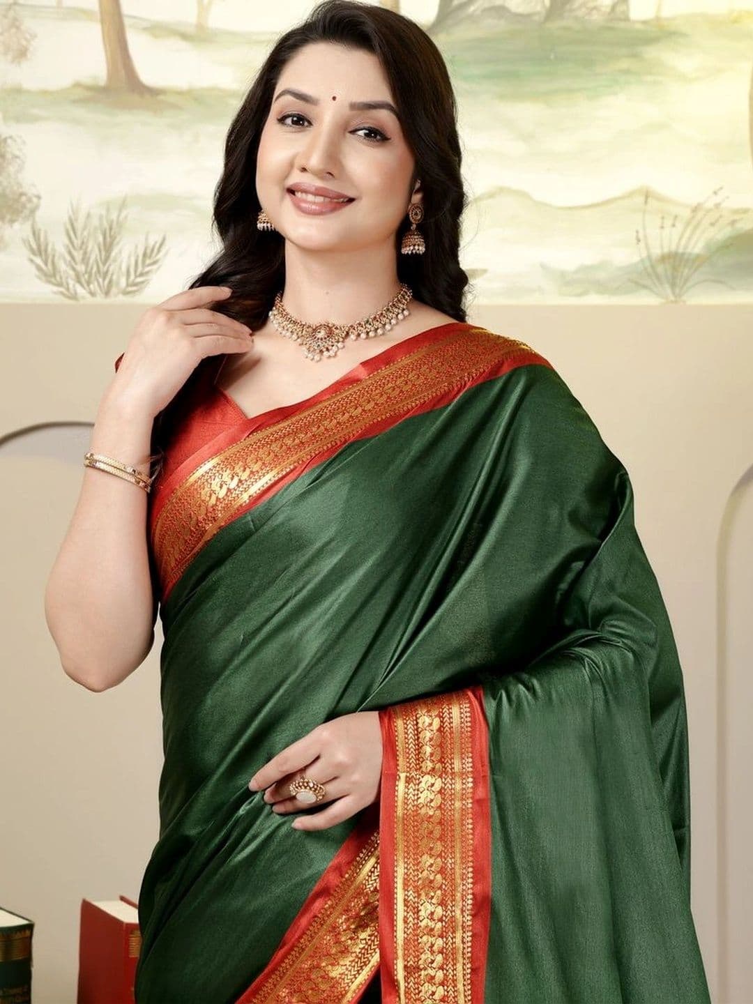DEVANSH ENTERPRISE Woven Design Zari Silk Blend Banarasi Saree thumbnail 2