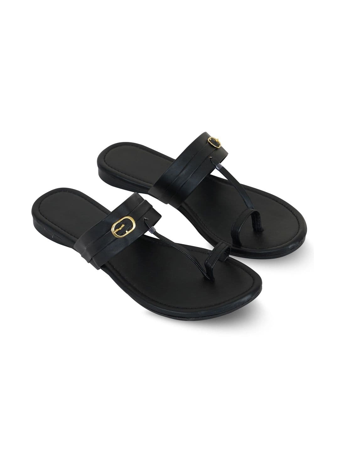 DressBerry Women One Toe Flats with Buckles thumbnail 2