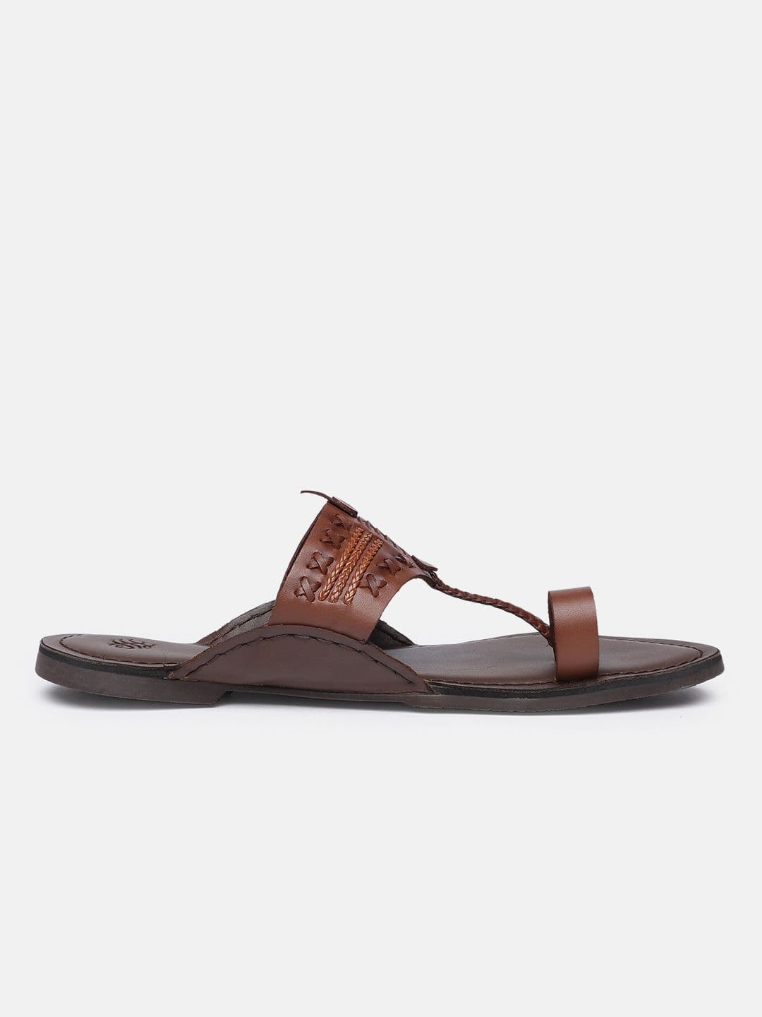 House of Pataudi Men Leather Kohlapuri Comfort Sandals thumbnail 4
