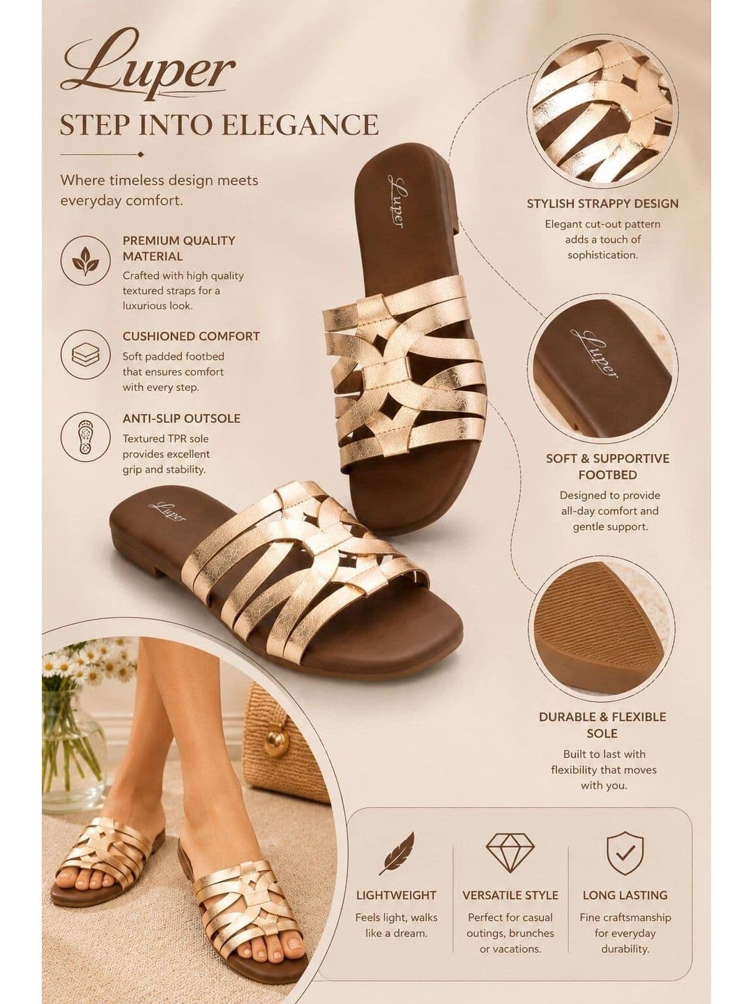 Luper Women Open Toe Flats thumbnail 4