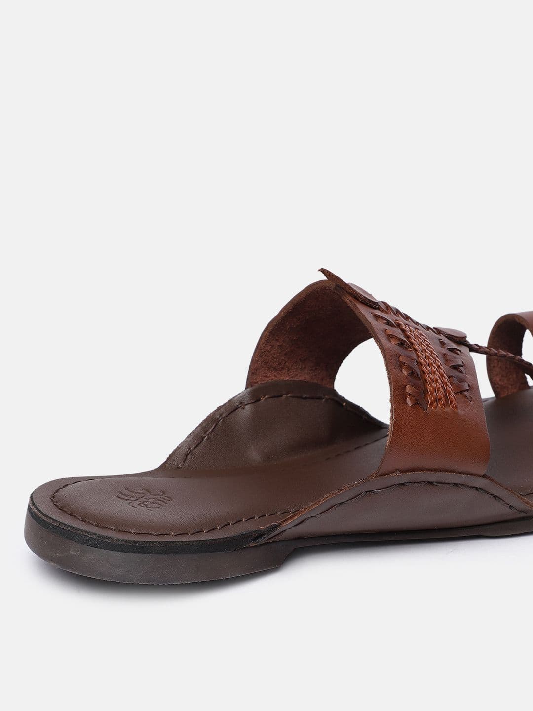 House of Pataudi Men Leather Kohlapuri Comfort Sandals thumbnail 5