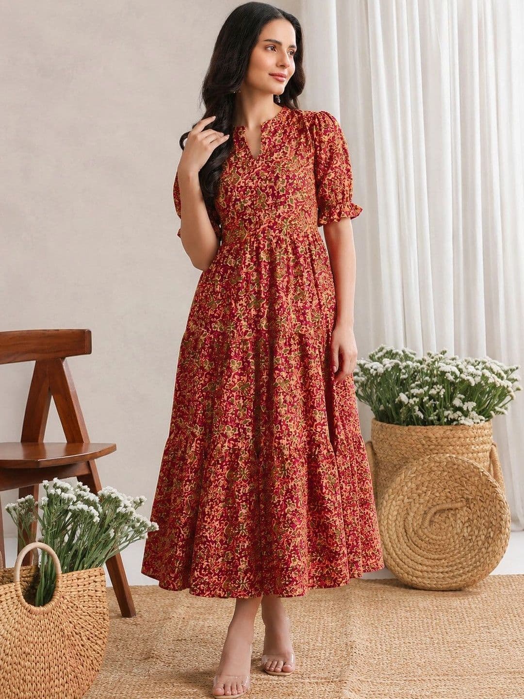 PRESHA Women Floral Printed Floral Anarkali Kurta thumbnail 5