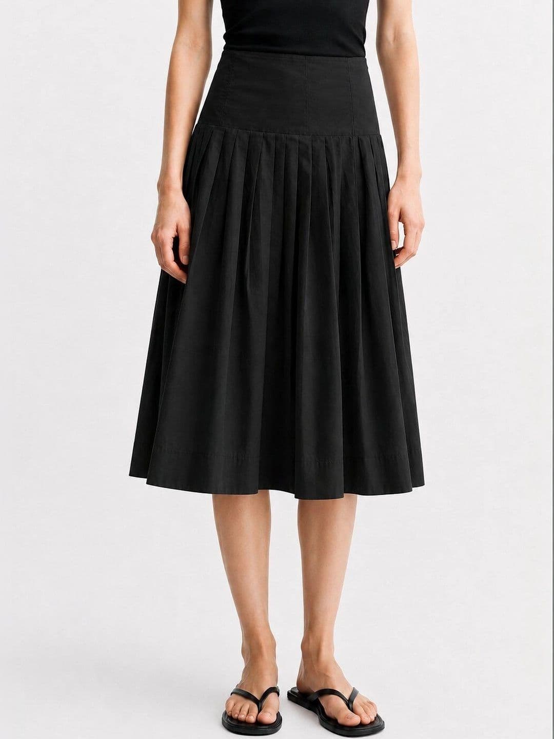 Cation Women Pure Cotton Knee Length Flared Skirt - view 1