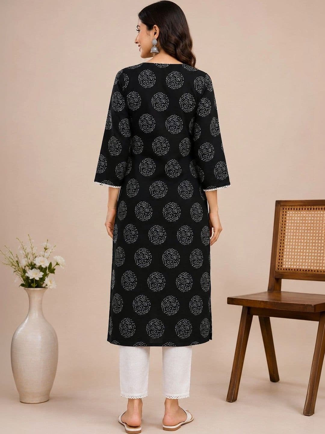 KKFAB Women Ethnic Motifs Printed Thread Work Indie Prints Kurta thumbnail 3
