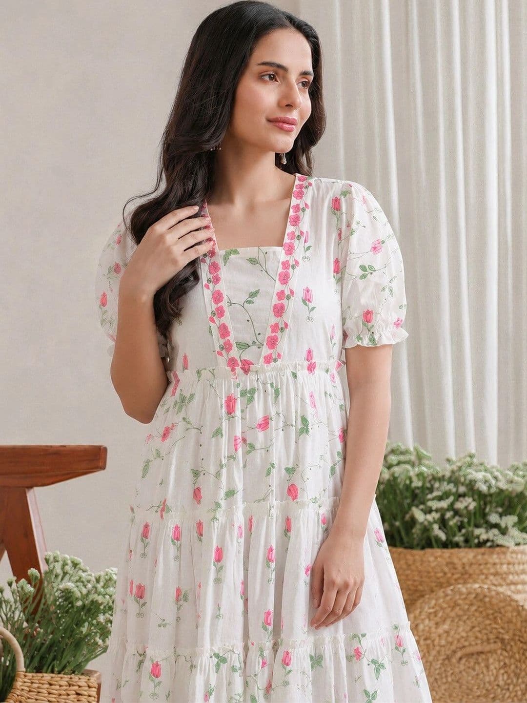PRESHA Women Floral Printed Floral Kurta thumbnail 4