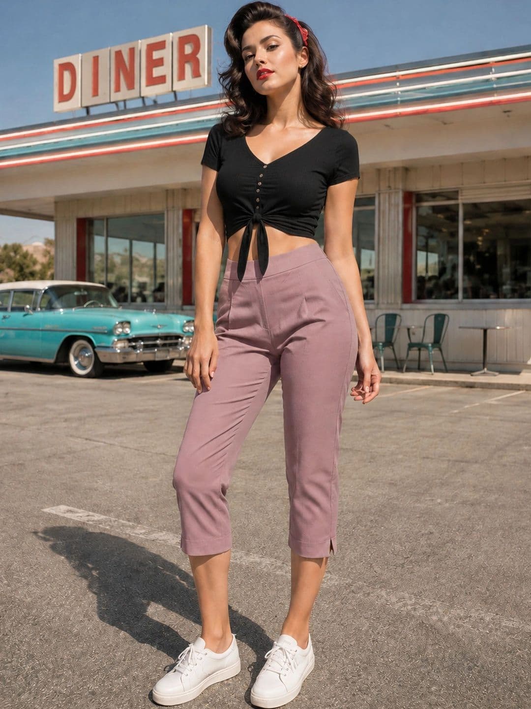 Tikhi Imli Women Stretchable Cotton blend 3/4 Casual Capris Pants thumbnail 5