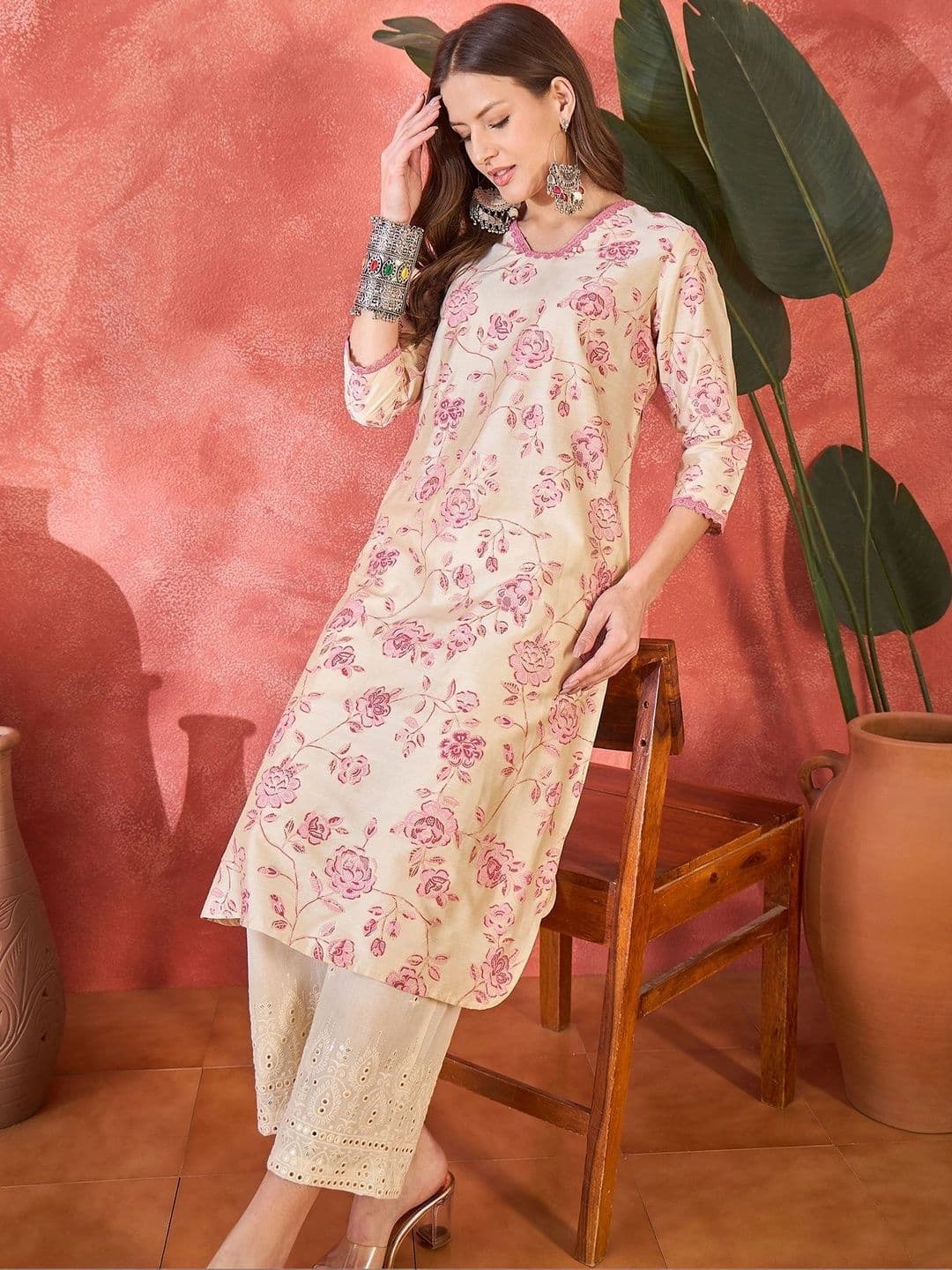 Sangria Women Floral Printed Floral Kurta - view 1
