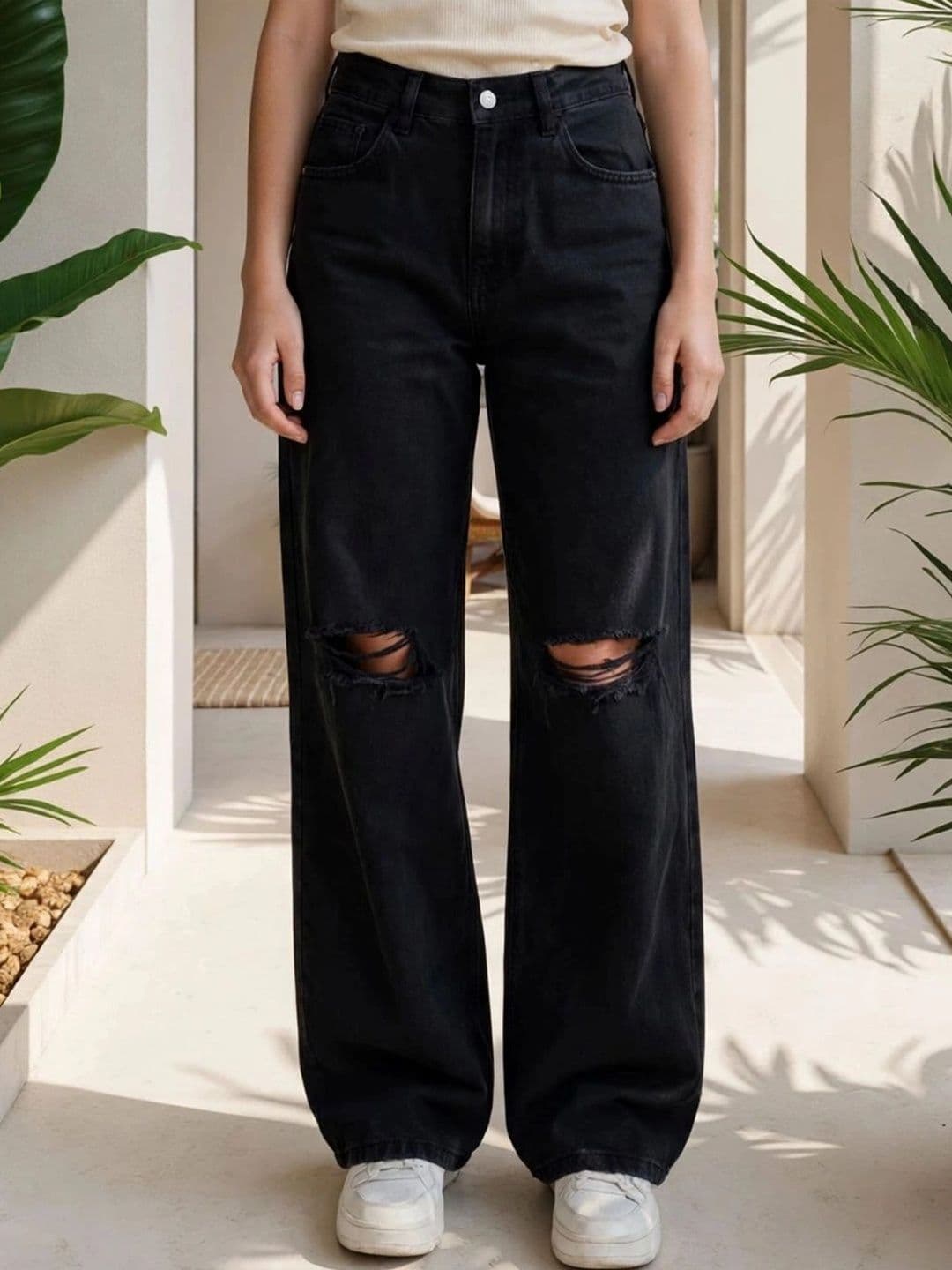 COMFITS Women Classic Regular Fit Mid-Rise Mildly Distressed Stretchable Jeans - view 1