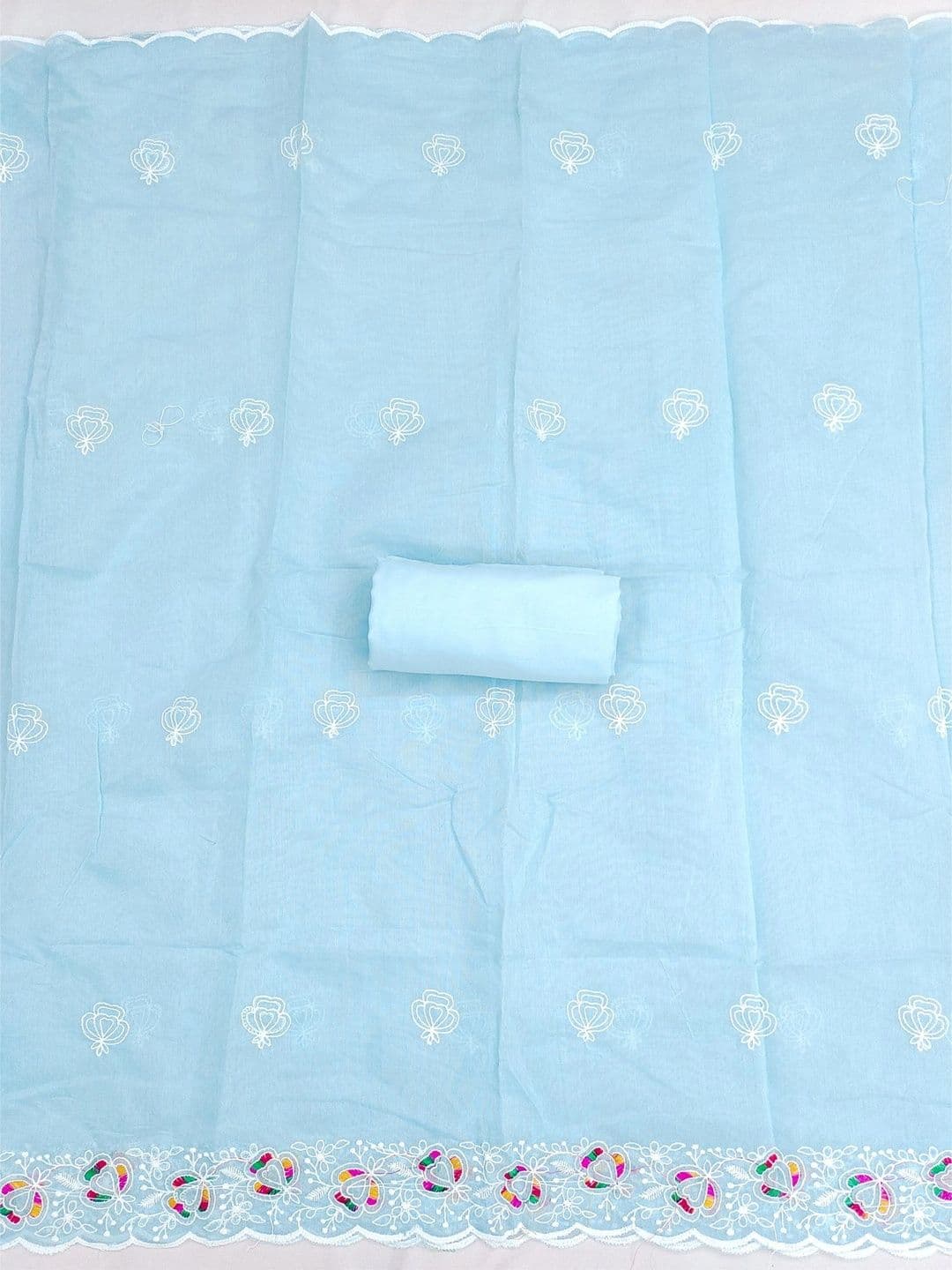 Nayanthara Trends Embroidered Unstitched Dress Material thumbnail 3
