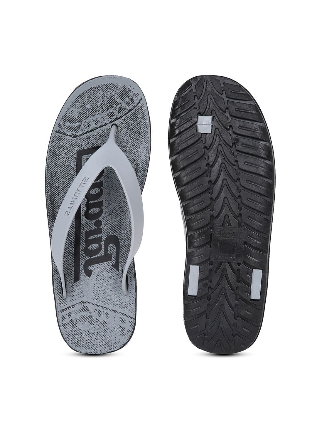 Paragon Men Grey & Black Printed Rubber Thong Flip-Flops thumbnail 2