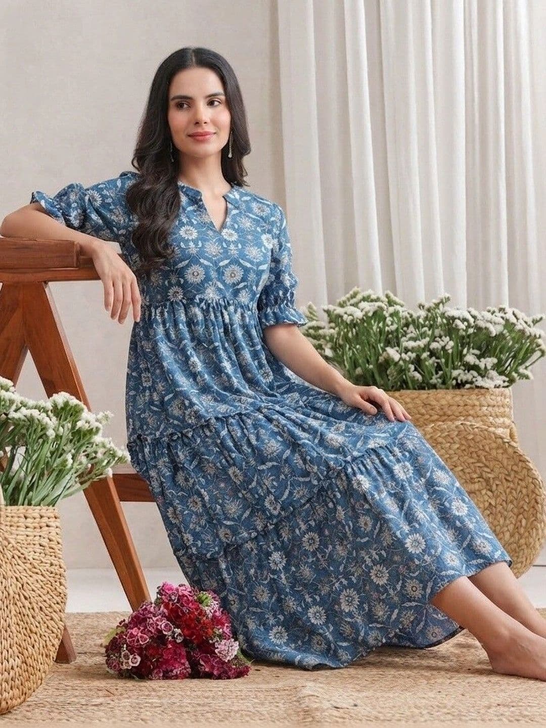PRESHA Women Floral Printed Indie Florals Anarkali Kurta - view 1