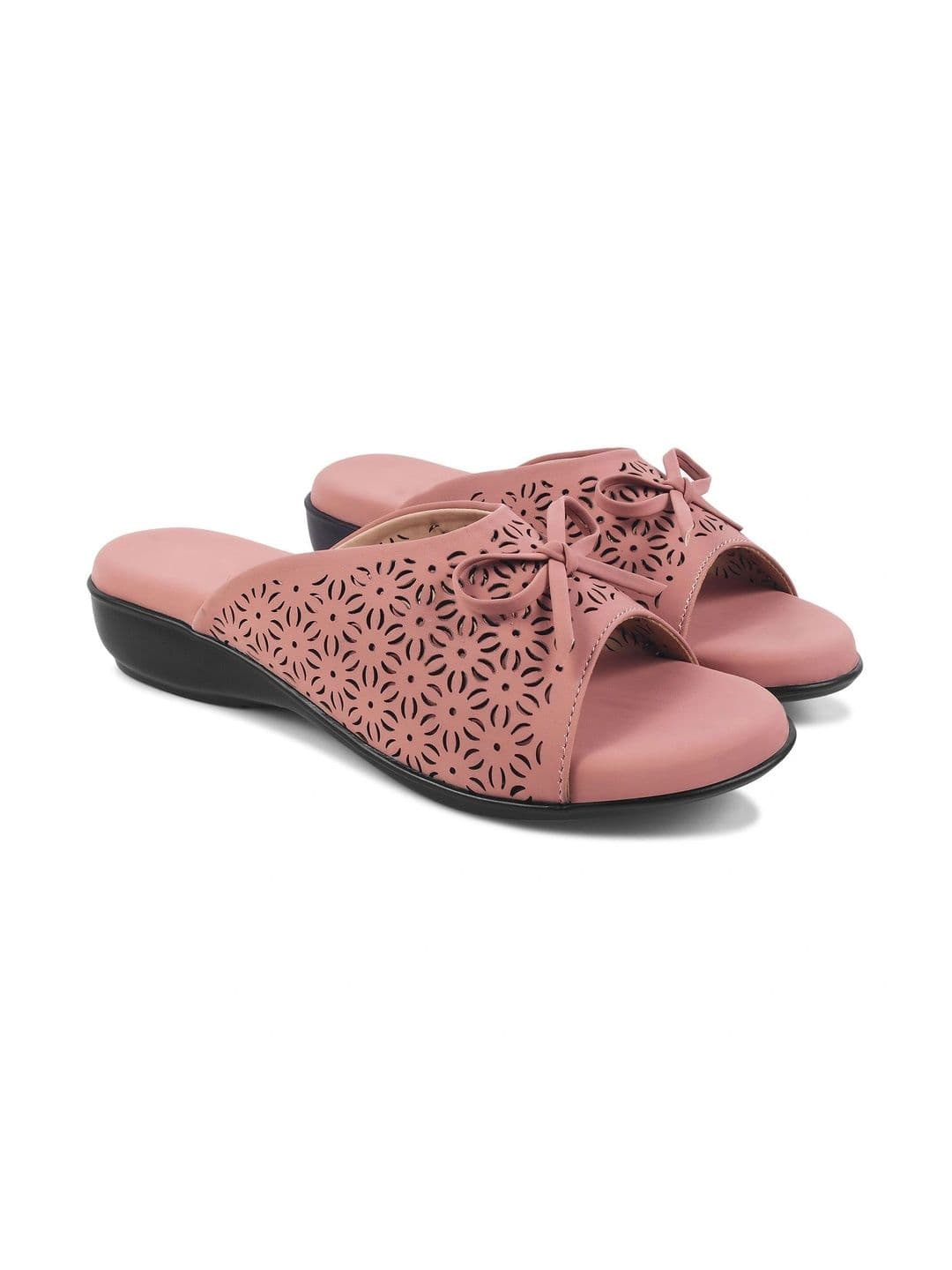 CORSICA Women Textured Open Toe Flats with Bows thumbnail 4