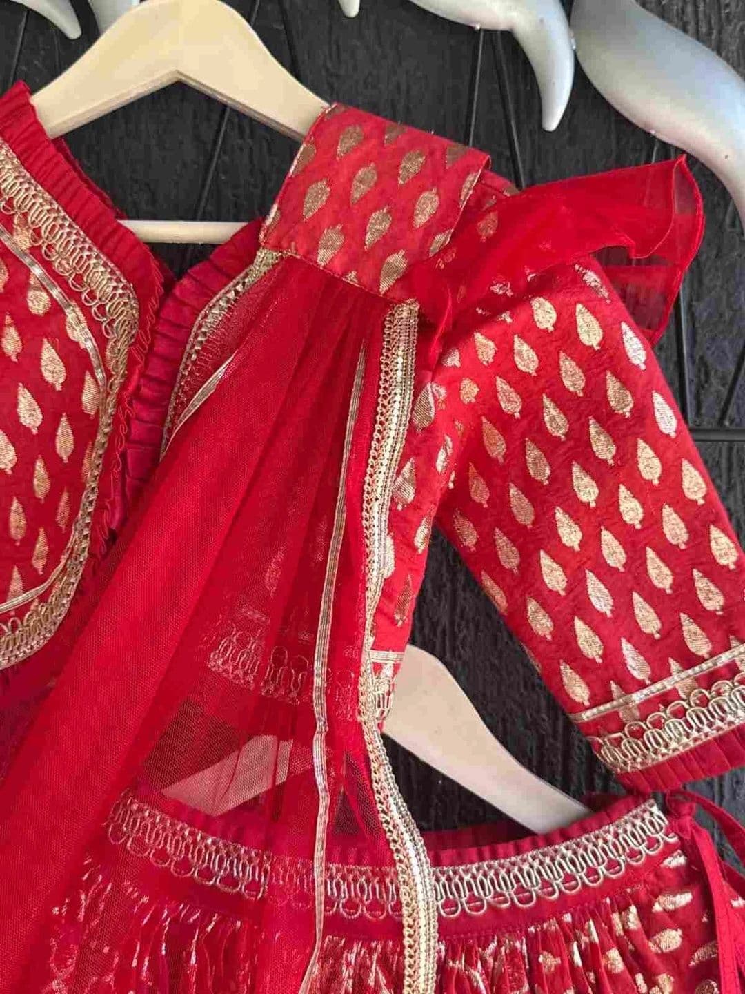 The Little Tales Girls Embellished Ready to Wear Lehenga & Blouse With Dupatta thumbnail 4
