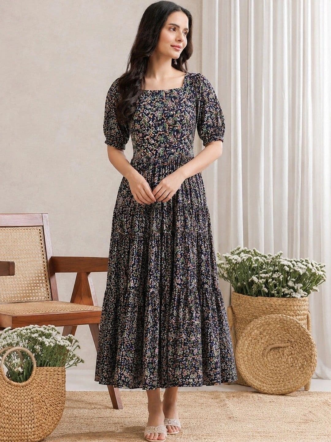 PRESHA Women Floral Printed Floral Anarkali Kurta thumbnail 2