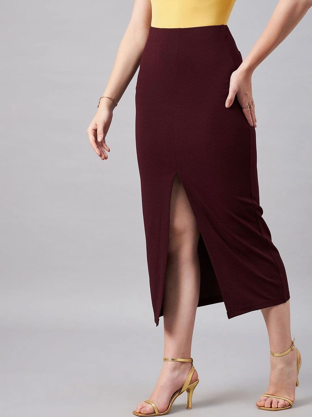 Chemistry Women Front Slit Midi Straight Skirt thumbnail 3