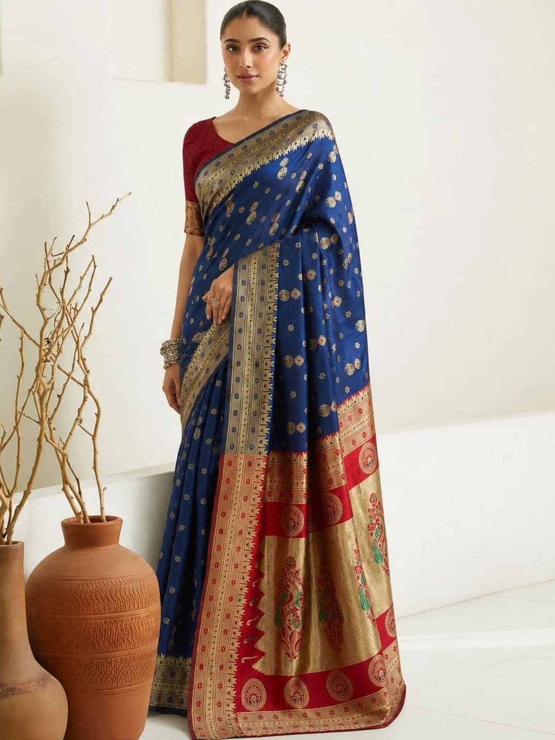 KALINI Woven Design Zari Art Silk Designer Banarasi Saree - view 1