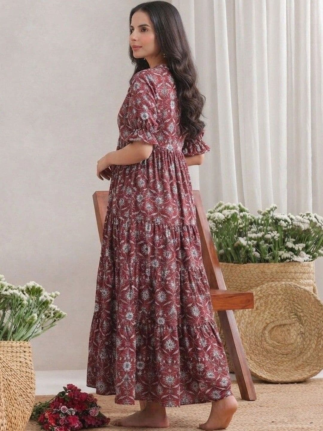 PRESHA Women Ethnic Motifs Printed Indie Prints Anarkali Kurta thumbnail 6