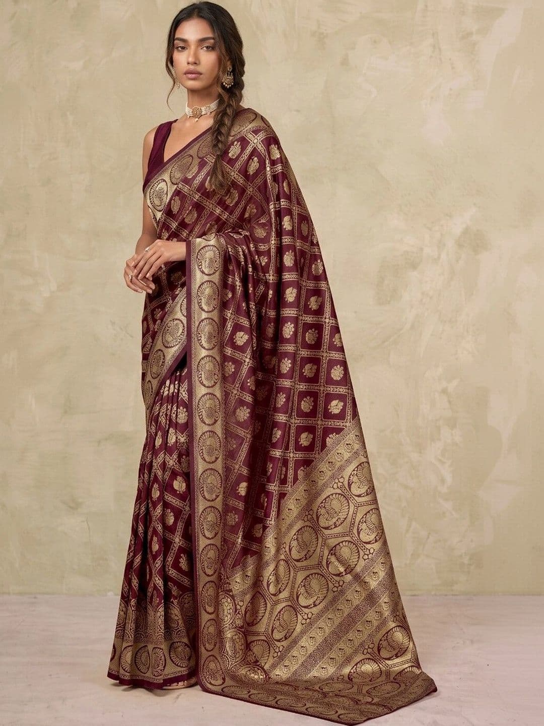 SAARA Woven Design Zari Art Silk Saree thumbnail 5