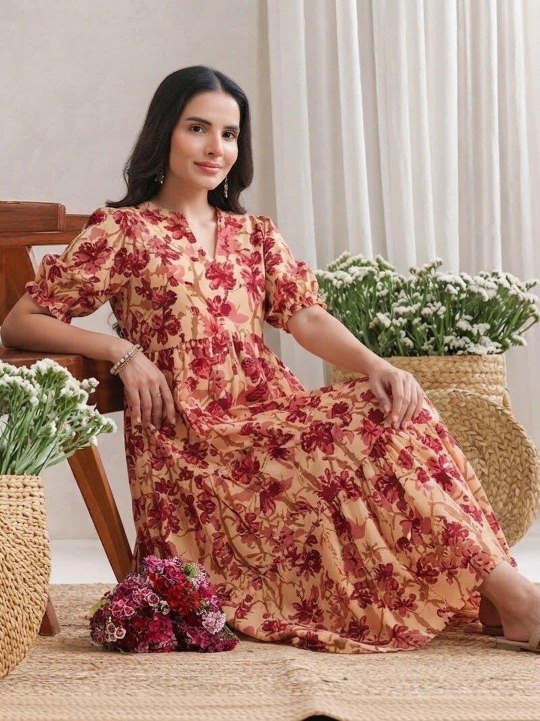 PRESHA Women Floral Printed Floral Anarkali Kurta - view 1